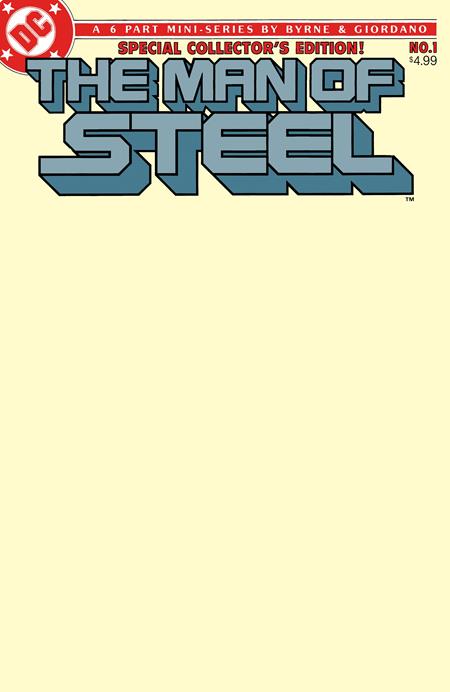 MAN OF STEEL #1 FACSIMILE EDITION CVR B BLANK CARD STOCK VAR