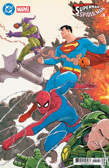 DC MARVEL SUPERMAN SPIDER-MAN #1 (ONE SHOT) CVR J MIKEL JANIN SUPERMAN & SPIDER-MAN VS LEX LUTHOR & GREEN GOBLIN CARD STOCK VAR