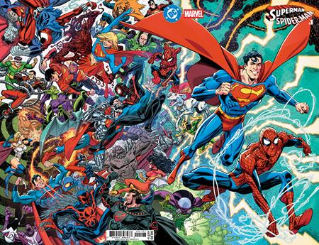 DC MARVEL SUPERMAN SPIDER-MAN #1 (ONE SHOT) CVR O SCOTT KOBLISH SUPERMANS & SPIDER-MANS CARD STOCK VAR