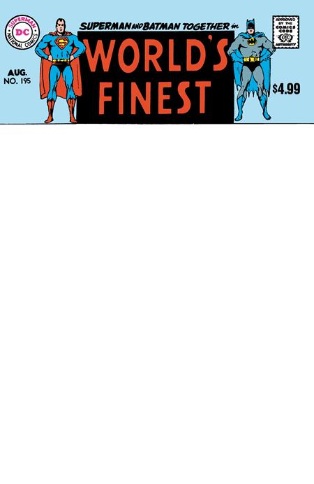 WORLDS FINEST COMICS #195 FACSIMILE EDITION CVR B BLANK CARD STOCK VAR