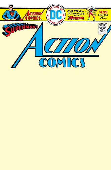 ACTION COMICS #454 FACSIMILE EDITION CVR B BLANK CARD STOCK VAR