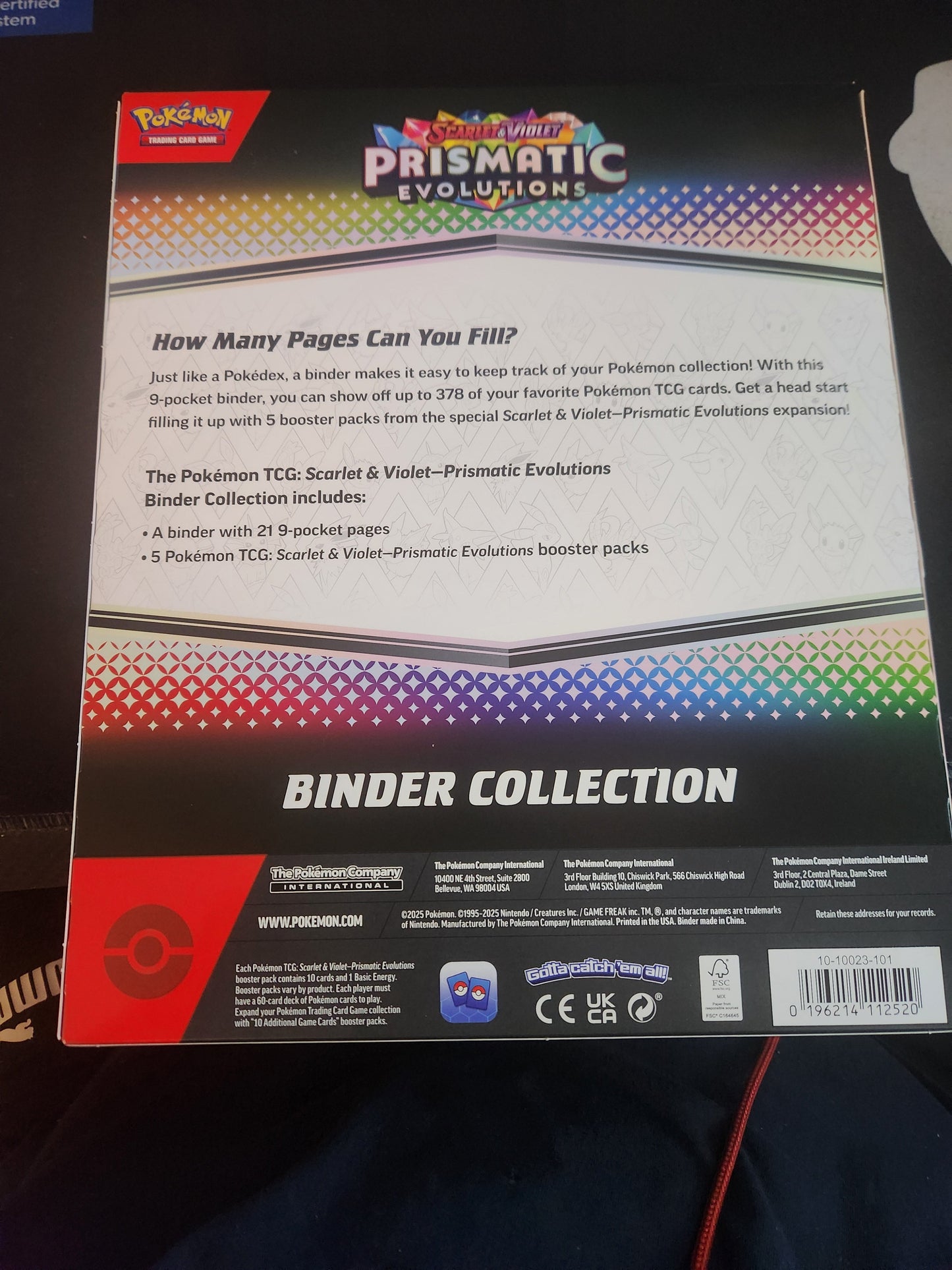 Pokémon prismatic evolution binder collection
