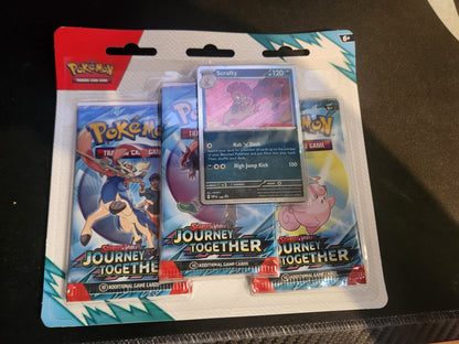 Pokémon Journey Together 3 Pack Blister Scrafty
