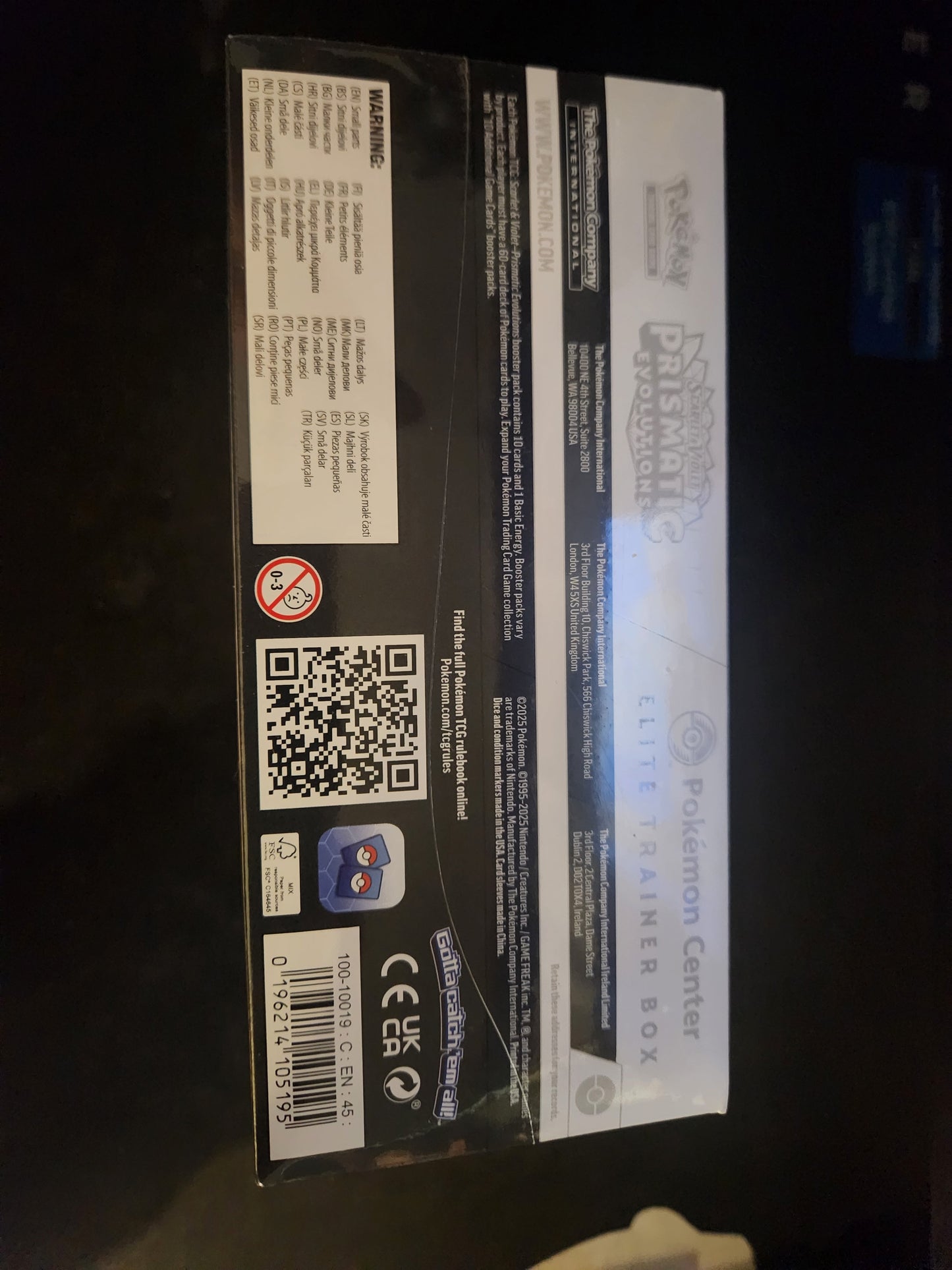 Scarlet & Violet-Prismatic Evolutions Pokémon Center Elite Trainer Box