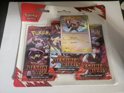 Pokemon Destined Rivals Three-Booster Blister with Zebstrika