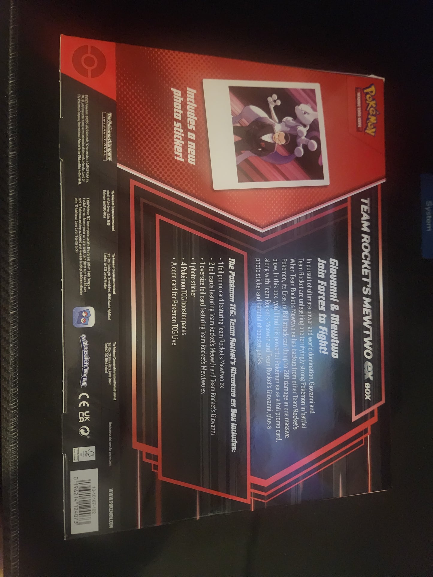 Pokemon Team Rocket’s Mewtwo ex Box