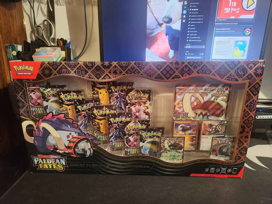 Pokémon paldean fates great tusk ex & iron treads ex premium collection
