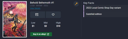 Behold Behemoth #1 / LCSD ⋅ BOOM! ⋅ 2022