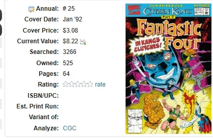 Fantastic Four Annual #25 / Marvel ⋅ 1992