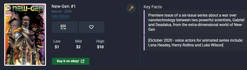 New-Gen #1 Marvel ⋅ 2008