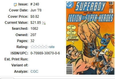 Superboy and the Legion of Super-Heroes #240 / DC ⋅ 1978