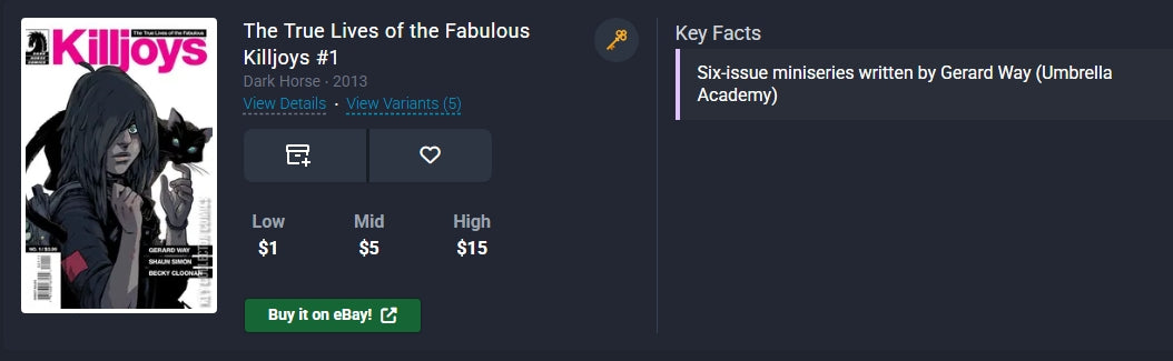 The True Lives of the Fabulous Killjoys #1 Dark Horse ⋅ 2013