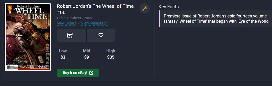 Robert Jordan's The Wheel of Time #00 Dabel Brothers ⋅ 2009 complete series 0-1